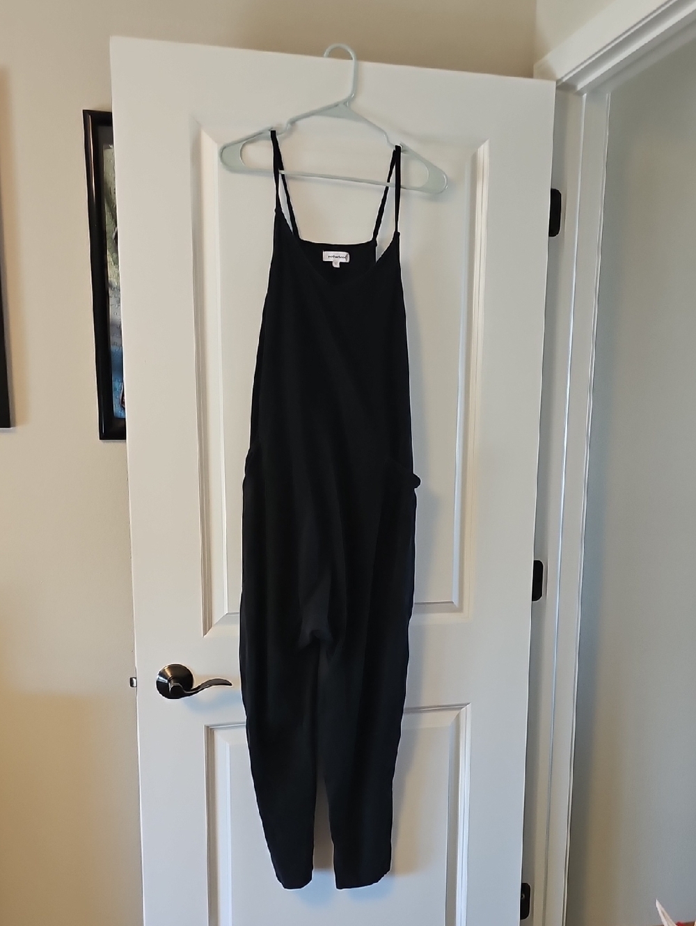 Motherhood Maternity Black Spaghetti-Strap Jumpsuit